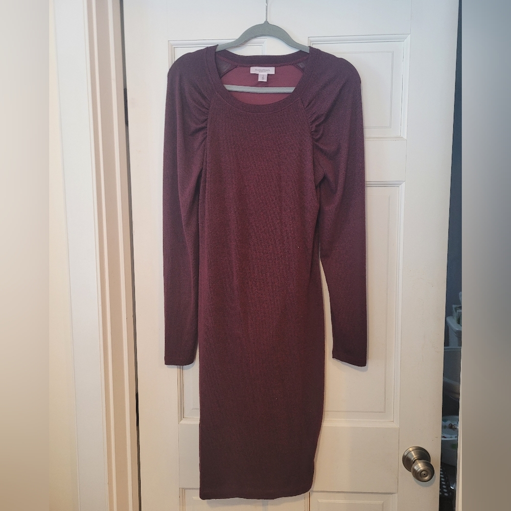 Ultra-Flattering Maroon Maternity Dress